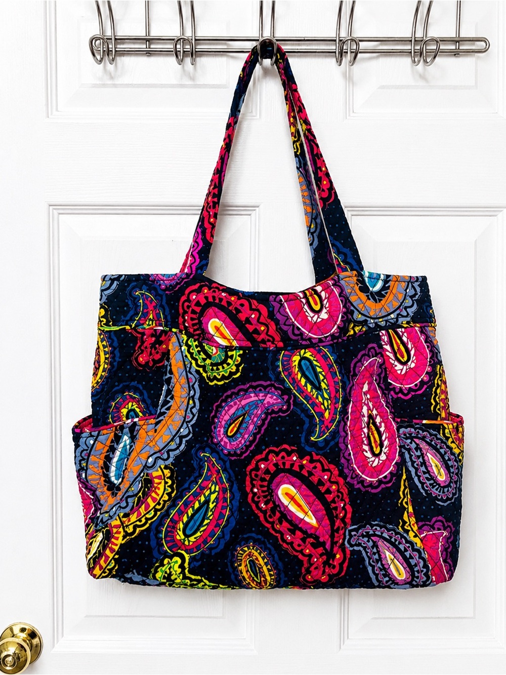 Vera Bradley Colorful Twilight Paisley Tote Turnlock Wallet Matching Set - Picture 3 of 15